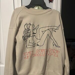 Playboy Beige Graphic Sweatshirt